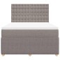 vidaXL Boxspringbett mit Matratze Taupe 160x200 cm Stoff vidaXL Boxspringbett mit Matratze Taupe 160x200 cm Stoff
