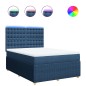 vidaXL Boxspringbett mit Matratze Blau 160x200 cm Stoff vidaXL Boxspringbett mit Matratze Blau 160x200 cm Stoff