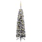Künstlicher Weihnachtsbaum Schlank mit LEDs & Kugeln Grün 150cm Künstlicher Weihnachtsbaum Schlank mit LEDs & Kugeln Grün 150cm