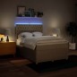 vidaXL Boxspringbett mit Matratze Creme 160x200 cm Stoff vidaXL Boxspringbett mit Matratze Creme 160x200 cm Stoff