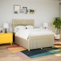 vidaXL Boxspringbett mit Matratze Creme 160x200 cm Stoff vidaXL Boxspringbett mit Matratze Creme 160x200 cm Stoff