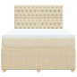 vidaXL Boxspringbett mit Matratze Creme 160x200 cm Stoff vidaXL Boxspringbett mit Matratze Creme 160x200 cm Stoff