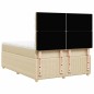 vidaXL Boxspringbett mit Matratze Creme 160x200 cm Stoff vidaXL Boxspringbett mit Matratze Creme 160x200 cm Stoff