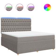 vidaXL Boxspringbett mit Matratze Taupe 180x200 cm Stoff