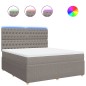 vidaXL Boxspringbett mit Matratze Taupe 180x200 cm Stoff vidaXL Boxspringbett mit Matratze Taupe 180x200 cm Stoff