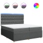 vidaXL Boxspringbett mit Matratze Dunkelgrau 200x200 cm Stoff vidaXL Boxspringbett mit Matratze Dunkelgrau 200x200 cm Stoff