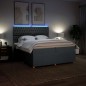 vidaXL Boxspringbett mit Matratze Dunkelgrau 200x200 cm Stoff vidaXL Boxspringbett mit Matratze Dunkelgrau 200x200 cm Stoff