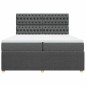 vidaXL Boxspringbett mit Matratze Dunkelgrau 200x200 cm Stoff vidaXL Boxspringbett mit Matratze Dunkelgrau 200x200 cm Stoff
