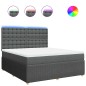 vidaXL Boxspringbett mit Matratze Dunkelgrau 180x200 cm Stoff vidaXL Boxspringbett mit Matratze Dunkelgrau 180x200 cm Stoff