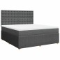 vidaXL Boxspringbett mit Matratze Dunkelgrau 180x200 cm Stoff vidaXL Boxspringbett mit Matratze Dunkelgrau 180x200 cm Stoff