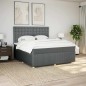 vidaXL Boxspringbett mit Matratze Dunkelgrau 180x200 cm Stoff vidaXL Boxspringbett mit Matratze Dunkelgrau 180x200 cm Stoff