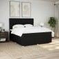 vidaXL Boxspringbett mit Matratze Schwarz 180x200 cm Stoff vidaXL Boxspringbett mit Matratze Schwarz 180x200 cm Stoff