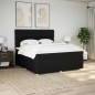 vidaXL Boxspringbett mit Matratze Schwarz 180x200 cm Stoff vidaXL Boxspringbett mit Matratze Schwarz 180x200 cm Stoff