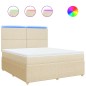 vidaXL Boxspringbett mit Matratze Creme 180x200 cm Stoff vidaXL Boxspringbett mit Matratze Creme 180x200 cm Stoff