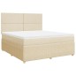 vidaXL Boxspringbett mit Matratze Creme 180x200 cm Stoff vidaXL Boxspringbett mit Matratze Creme 180x200 cm Stoff