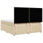 vidaXL Boxspringbett mit Matratze Creme 180x200 cm Stoff vidaXL Boxspringbett mit Matratze Creme 180x200 cm Stoff