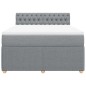 vidaXL Boxspringbett mit Matratze Hellgrau 160x200 cm Stoff vidaXL Boxspringbett mit Matratze Hellgrau 160x200 cm Stoff
