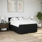 vidaXL Boxspringbett mit Matratze Schwarz 160x200 cm Stoff vidaXL Boxspringbett mit Matratze Schwarz 160x200 cm Stoff