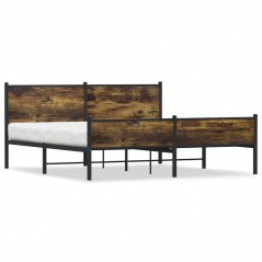 vidaXL Metallbett ohne Matratze Räuchereiche 183x213 cm