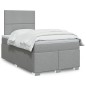 vidaXL Boxspringbett mit Matratze Hellgrau 120x200 cm Stoff vidaXL Boxspringbett mit Matratze Hellgrau 120x200 cm Stoff