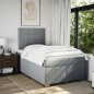 vidaXL Boxspringbett mit Matratze Hellgrau 120x200 cm Stoff vidaXL Boxspringbett mit Matratze Hellgrau 120x200 cm Stoff