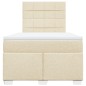 vidaXL Boxspringbett mit Matratze Creme 120x200 cm Stoff vidaXL Boxspringbett mit Matratze Creme 120x200 cm Stoff