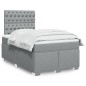 vidaXL Boxspringbett mit Matratze Hellgrau 120x200 cm Stoff vidaXL Boxspringbett mit Matratze Hellgrau 120x200 cm Stoff