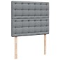 vidaXL Boxspringbett mit Matratze Hellgrau 120x200 cm Stoff vidaXL Boxspringbett mit Matratze Hellgrau 120x200 cm Stoff