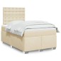 vidaXL Boxspringbett mit Matratze Creme 120x200 cm Stoff vidaXL Boxspringbett mit Matratze Creme 120x200 cm Stoff