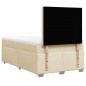 vidaXL Boxspringbett mit Matratze Creme 120x200 cm Stoff vidaXL Boxspringbett mit Matratze Creme 120x200 cm Stoff