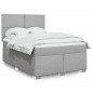 vidaXL Boxspringbett mit Matratze Hellgrau 140x190 cm Stoff vidaXL Boxspringbett mit Matratze Hellgrau 140x190 cm Stoff
