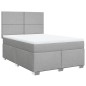 vidaXL Boxspringbett mit Matratze Hellgrau 140x190 cm Stoff vidaXL Boxspringbett mit Matratze Hellgrau 140x190 cm Stoff