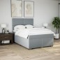 vidaXL Boxspringbett mit Matratze Hellgrau 140x190 cm Stoff vidaXL Boxspringbett mit Matratze Hellgrau 140x190 cm Stoff