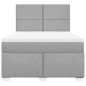 vidaXL Boxspringbett mit Matratze Hellgrau 140x190 cm Stoff vidaXL Boxspringbett mit Matratze Hellgrau 140x190 cm Stoff