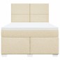 vidaXL Boxspringbett mit Matratze Creme 140x190 cm Stoff vidaXL Boxspringbett mit Matratze Creme 140x190 cm Stoff