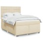 vidaXL Boxspringbett mit Matratze Creme 140x190 cm Stoff vidaXL Boxspringbett mit Matratze Creme 140x190 cm Stoff