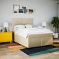 vidaXL Boxspringbett mit Matratze Creme 140x190 cm Stoff vidaXL Boxspringbett mit Matratze Creme 140x190 cm Stoff