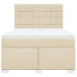 vidaXL Boxspringbett mit Matratze Creme 140x190 cm Stoff vidaXL Boxspringbett mit Matratze Creme 140x190 cm Stoff