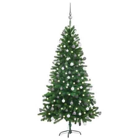 vidaXL Künstlicher Weihnachtsbaum mit Beleuchtung & Kugeln 150 cm Grün