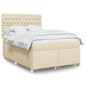 vidaXL Boxspringbett mit Matratze Creme 140x190 cm Stoff vidaXL Boxspringbett mit Matratze Creme 140x190 cm Stoff