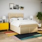 vidaXL Boxspringbett mit Matratze Creme 140x190 cm Stoff vidaXL Boxspringbett mit Matratze Creme 140x190 cm Stoff