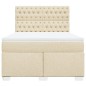 vidaXL Boxspringbett mit Matratze Creme 140x190 cm Stoff vidaXL Boxspringbett mit Matratze Creme 140x190 cm Stoff