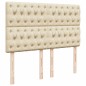 vidaXL Boxspringbett mit Matratze Creme 140x190 cm Stoff vidaXL Boxspringbett mit Matratze Creme 140x190 cm Stoff