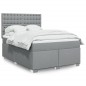 vidaXL Boxspringbett mit Matratze Hellgrau 140x190 cm Stoff vidaXL Boxspringbett mit Matratze Hellgrau 140x190 cm Stoff