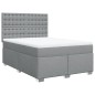 vidaXL Boxspringbett mit Matratze Hellgrau 140x190 cm Stoff vidaXL Boxspringbett mit Matratze Hellgrau 140x190 cm Stoff