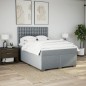 vidaXL Boxspringbett mit Matratze Hellgrau 140x190 cm Stoff vidaXL Boxspringbett mit Matratze Hellgrau 140x190 cm Stoff