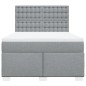 vidaXL Boxspringbett mit Matratze Hellgrau 140x190 cm Stoff vidaXL Boxspringbett mit Matratze Hellgrau 140x190 cm Stoff