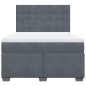 vidaXL Boxspringbett mit Matratze Dunkelgrau 140x200 cm Samt vidaXL Boxspringbett mit Matratze Dunkelgrau 140x200 cm Samt