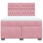 vidaXL Boxspringbett mit Matratze Rosa 160x200 cm Samt vidaXL Boxspringbett mit Matratze Rosa 160x200 cm Samt