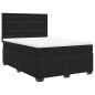 vidaXL Boxspringbett mit Matratze Schwarz 140x200 cm Samt vidaXL Boxspringbett mit Matratze Schwarz 140x200 cm Samt